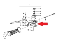 Boîtier de poignée gauche, modèles BMW R2V à partir de 90 et modèles K75