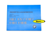 Manuale del proprietario (inglese), per BMW R60/7 , R75/7 , R100/7 , R100S R100RS fino al 09/78