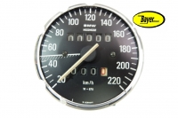 Original BMW speedometer, W670, hvide cifre, overhalet, BMW R90S R100S