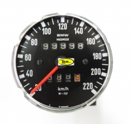 Original BMW speedometer, W737, hvide cifre, brede bjælker, renoveret, BMW R2V modeller