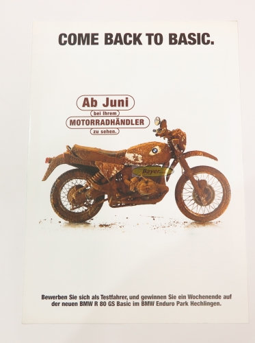 Alkuperäinen BMW-esite R80GS Basic Hechlingen