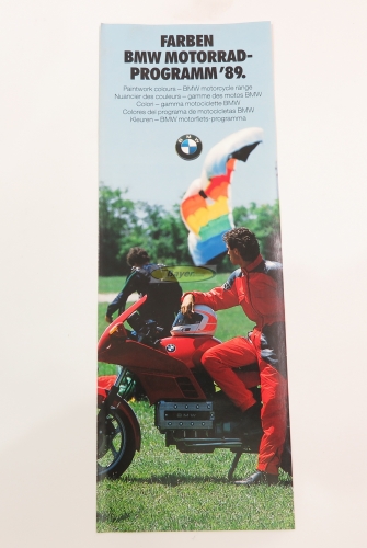 Original BMW brochure - colors BMW motorcycle program 89